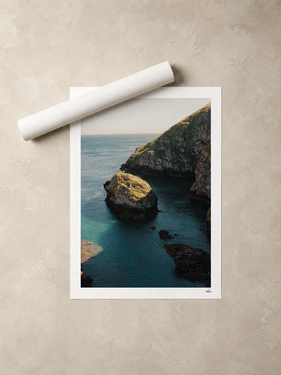 Portugal Fine Art Print - Ilha da Berlenga Sunlit Rock | Analog Film Photography | Silver Coast Wall Art