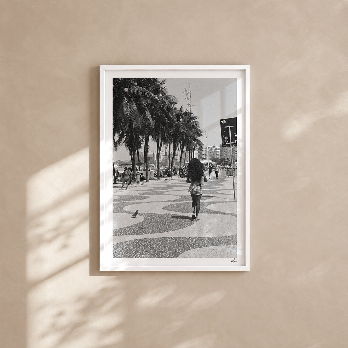 Brazil Fine Art Print - Copacabana Boardwalk | Black & White Analog Film Photography | Rio de Janeiro Wall Art