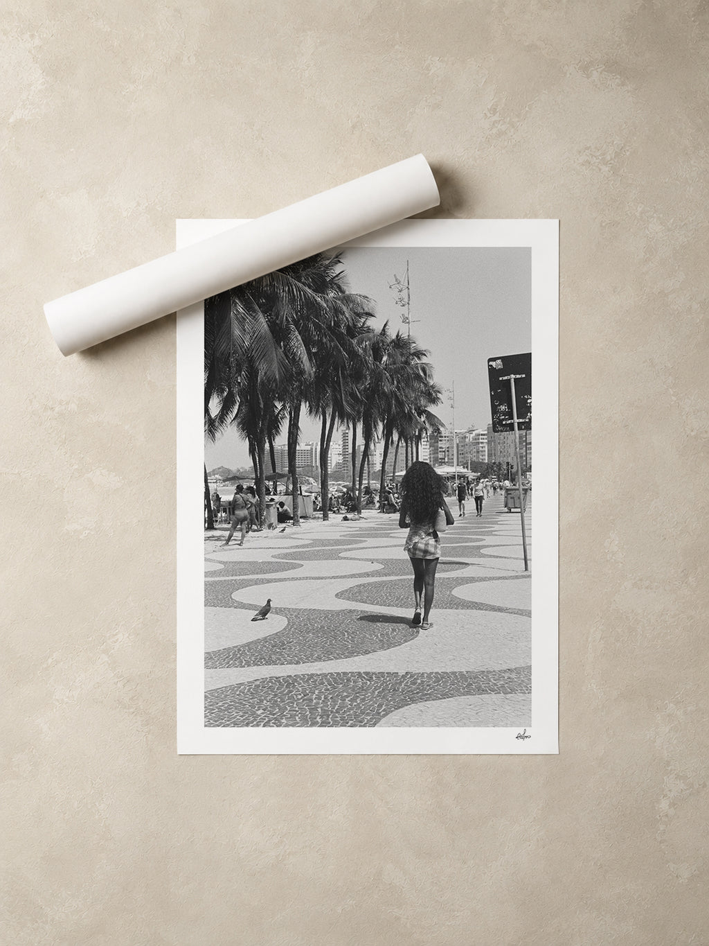 Brazil Fine Art Print - Copacabana Boardwalk | Black & White Analog Film Photography | Rio de Janeiro Wall Art