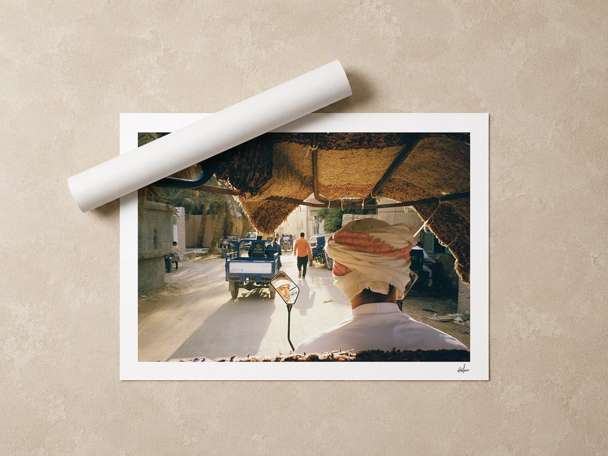 Egypt Travel Fine Art Print — Siwa Oasis Tuk-Tuk Driver | Analog Film Photography | Egypt Wall Art