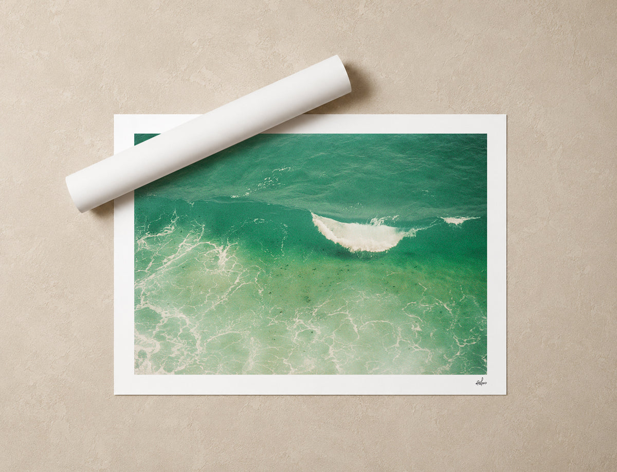 Portugal Fine Art Print - Lagos Wave Curl | Analog Film Photography | Algarve Wall Art
