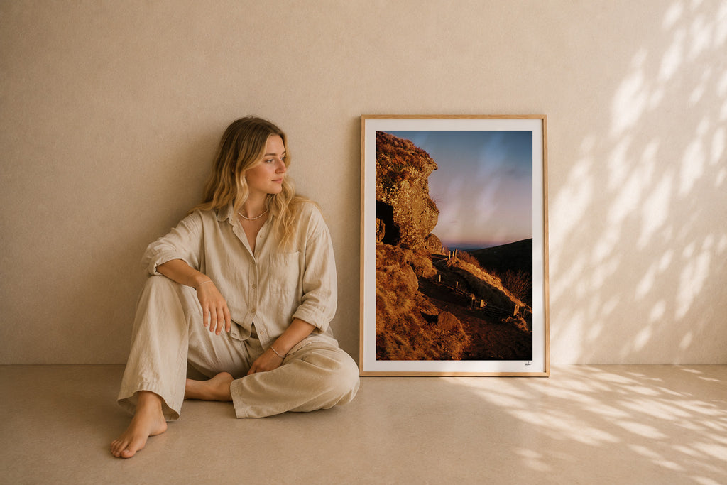 France Fine Art Print - Puy de Clierzou Golden Rock | Analog Film Photography | Auvergne Wall Art
