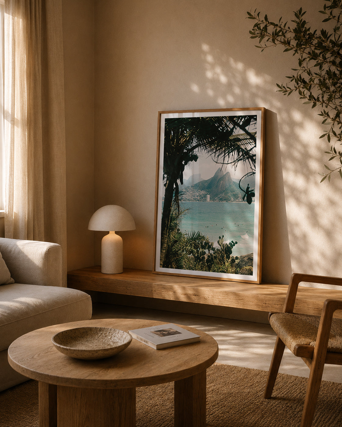 Brazil Fine Art Print - Ipanema Through the Palms | Colour Analog Film Photography | Rio de Janeiro Wall Art