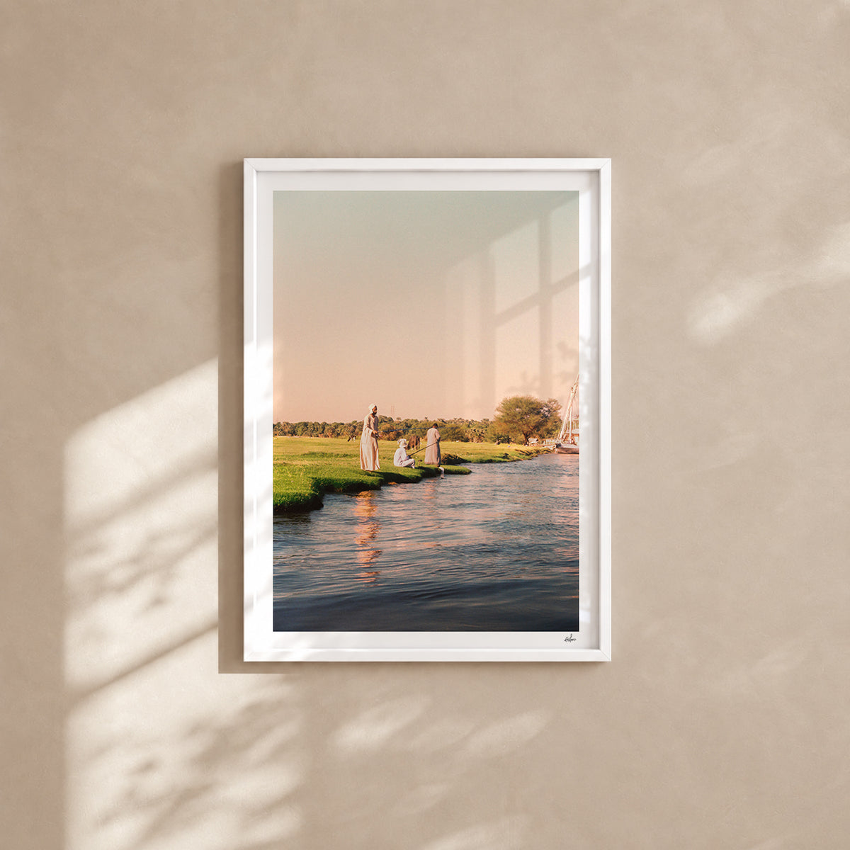 Egypt Travel Fine Art Print — Nile River Fishermen | Analog Film Photography | Nile River Wall Art