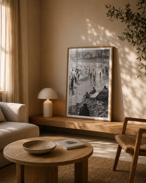 Brazil Fine Art Print - Ipanema Beach Crowd | Black & White Analog Film Photography | Rio de Janeiro Wall Art