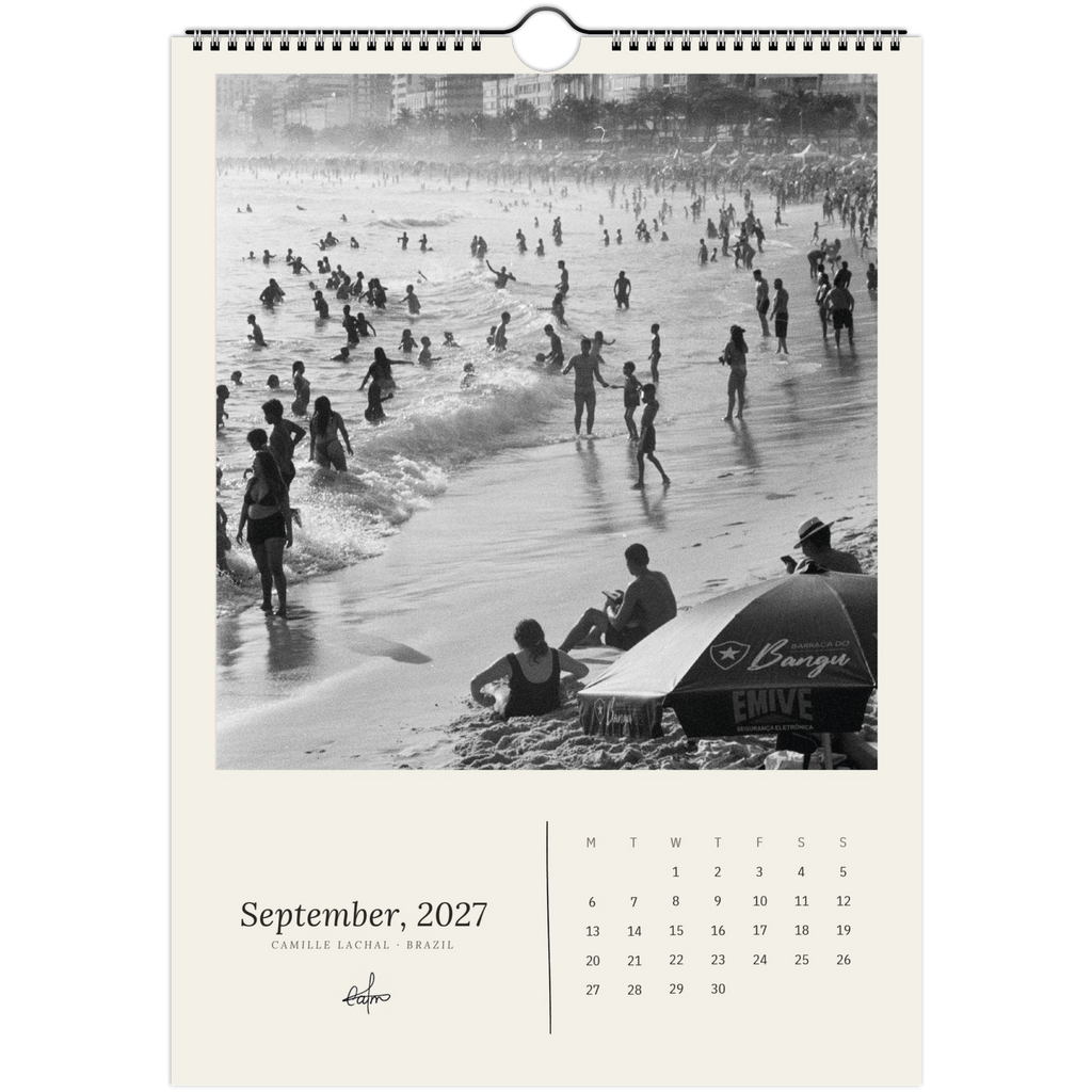 2027 Brazil wall calendar, A4 — page preview, analog film photography of Rio de Janeiro