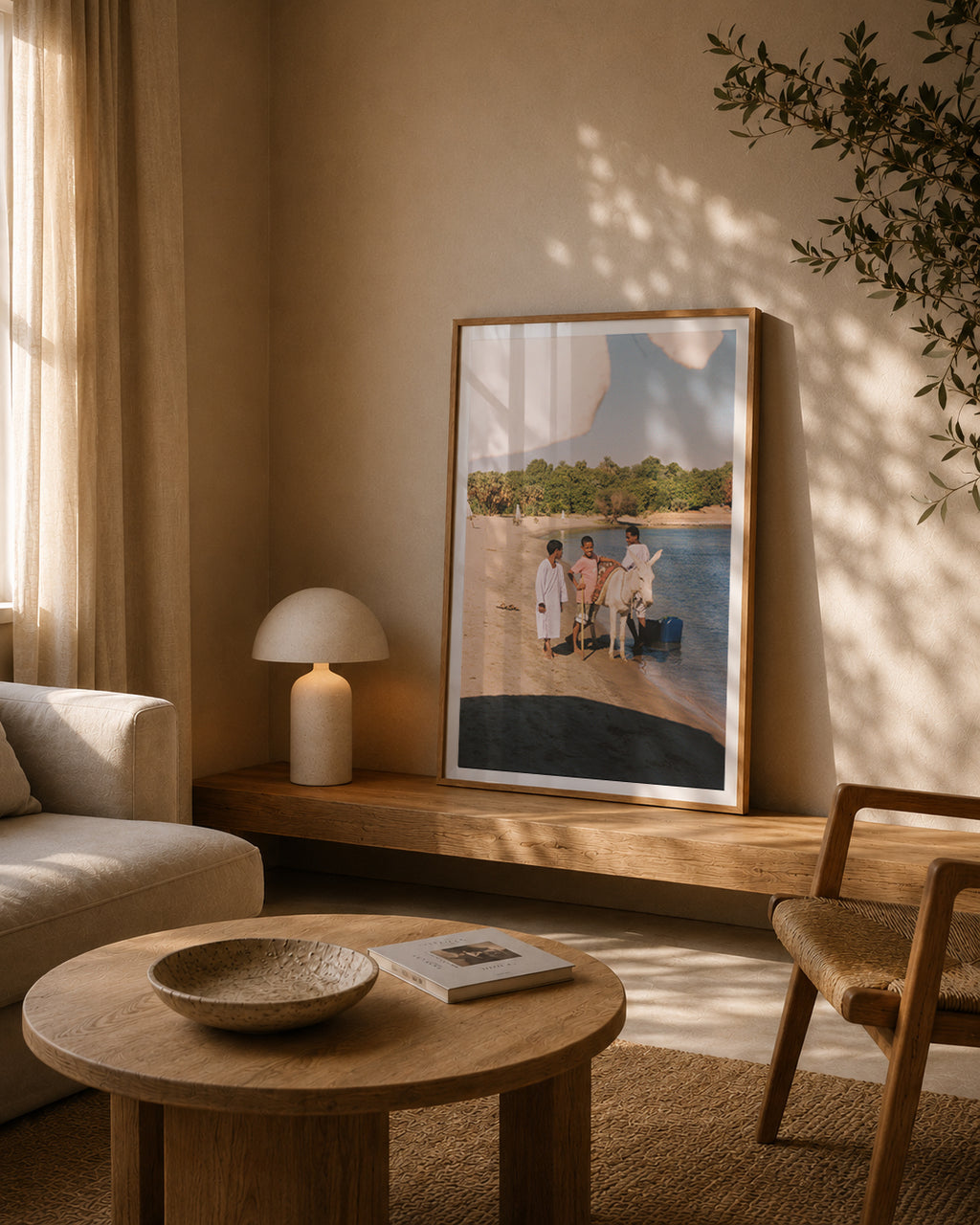 Egypt Travel Fine Art Print — Nile River Boys & Donkey | Analog Film Photography | Egypt Wall Art
