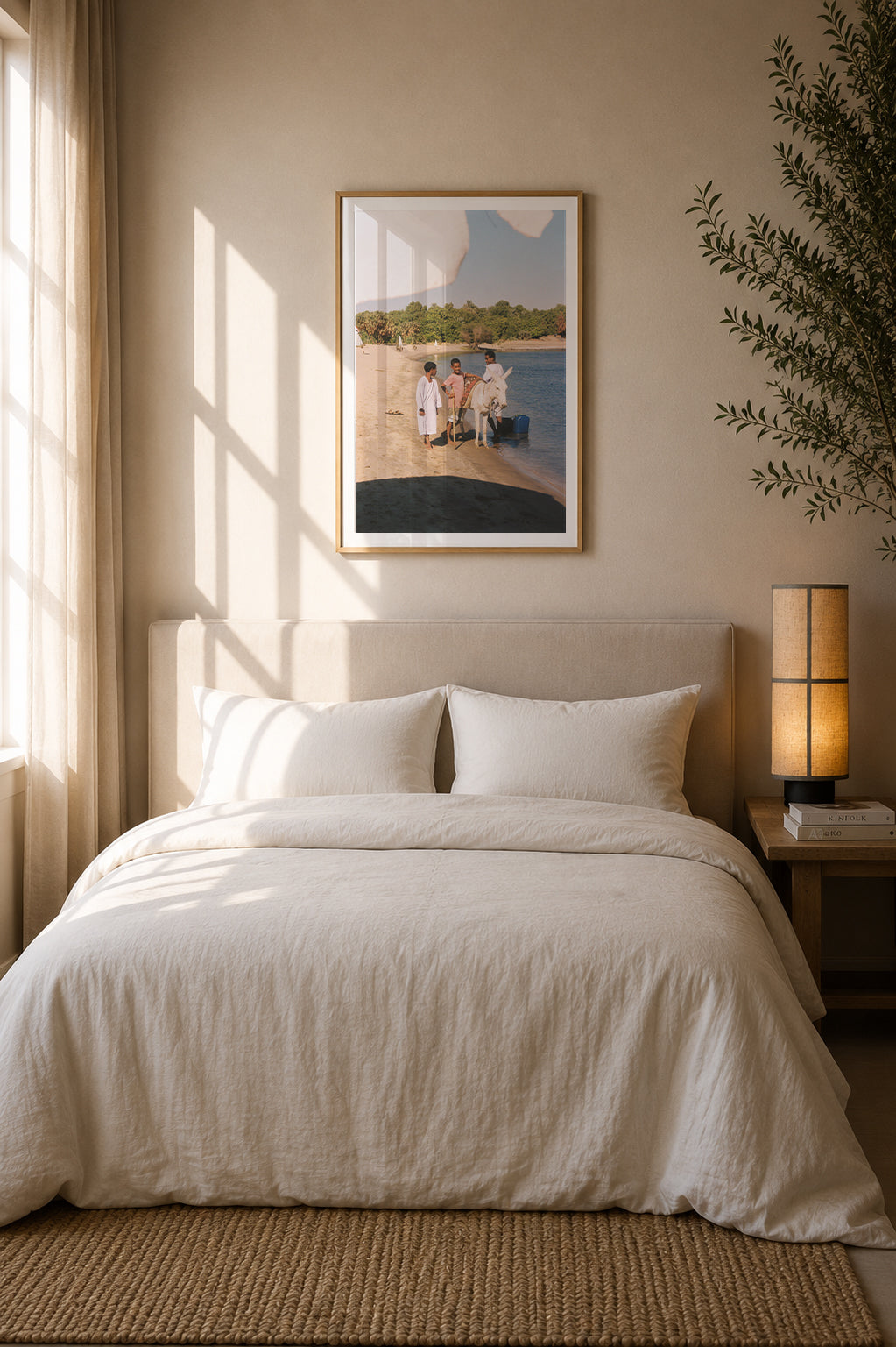 Egypt Travel Fine Art Print — Nile River Boys & Donkey | Analog Film Photography | Egypt Wall Art