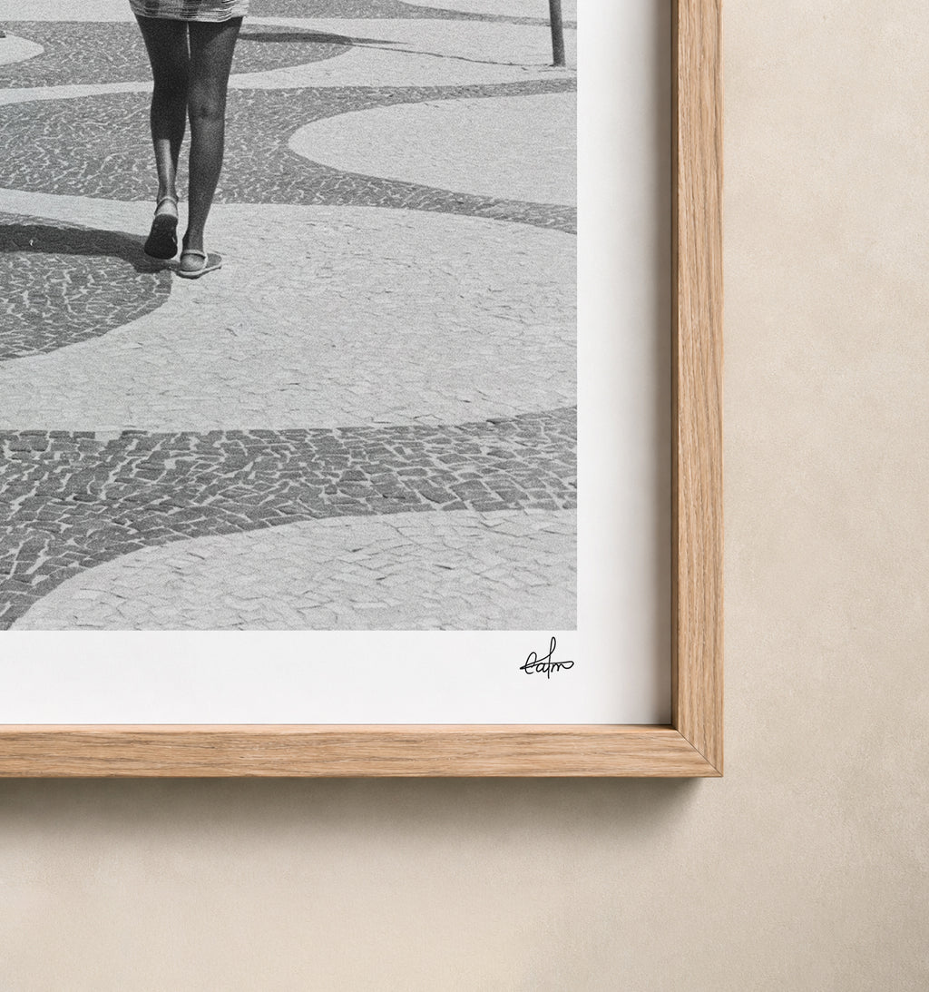 Brazil Fine Art Print - Copacabana Boardwalk | Black & White Analog Film Photography | Rio de Janeiro Wall Art