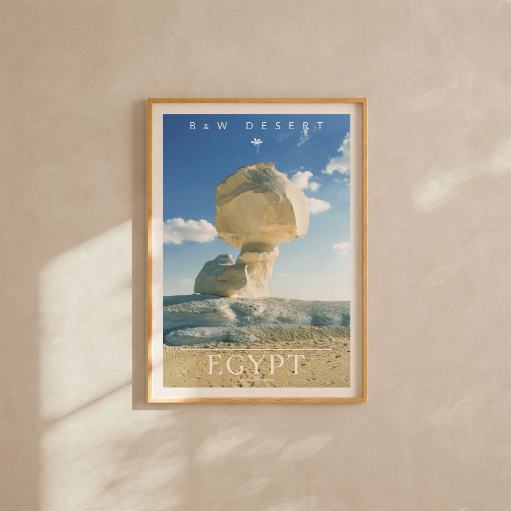 Egypt Travel Fine Art Print — White Desert Chalk Rock | Analog Film Photography Poster | Desert Wall Art