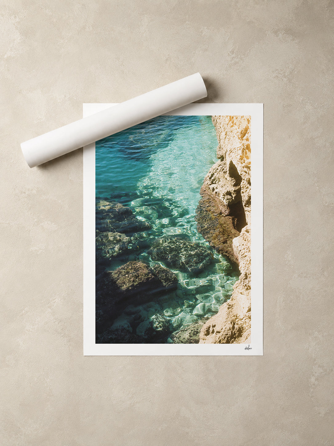 Mallorca Fine Art Print - Turquoise Rocks | Analog Film Photography | Balearic Wall Art