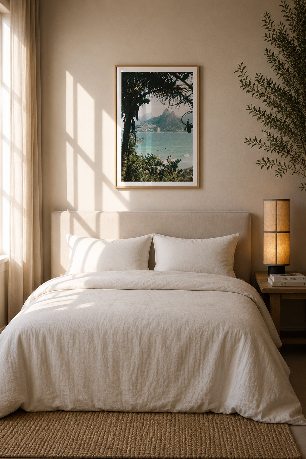 Brazil Fine Art Print - Ipanema Through the Palms | Colour Analog Film Photography | Rio de Janeiro Wall Art