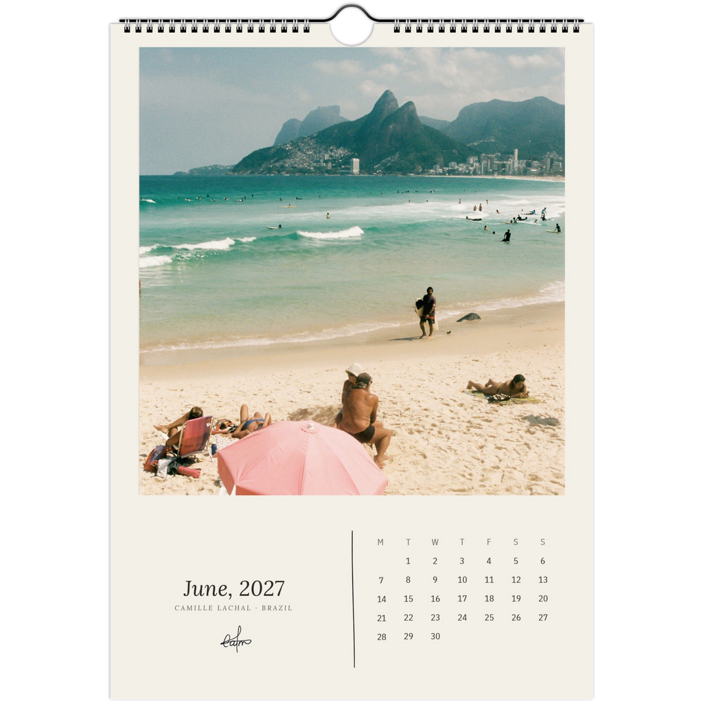 2027 Brazil wall calendar, A4 — page preview, analog film photography of Rio de Janeiro