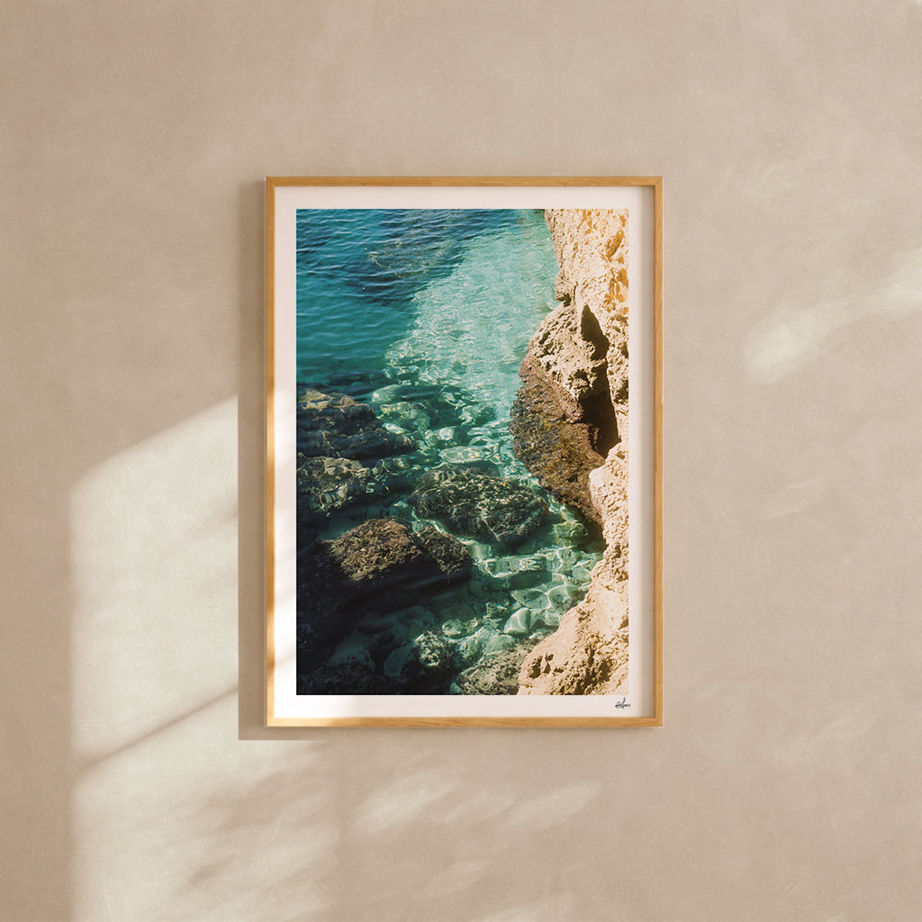 Mallorca Fine Art Print - Turquoise Rocks | Analog Film Photography | Balearic Wall Art