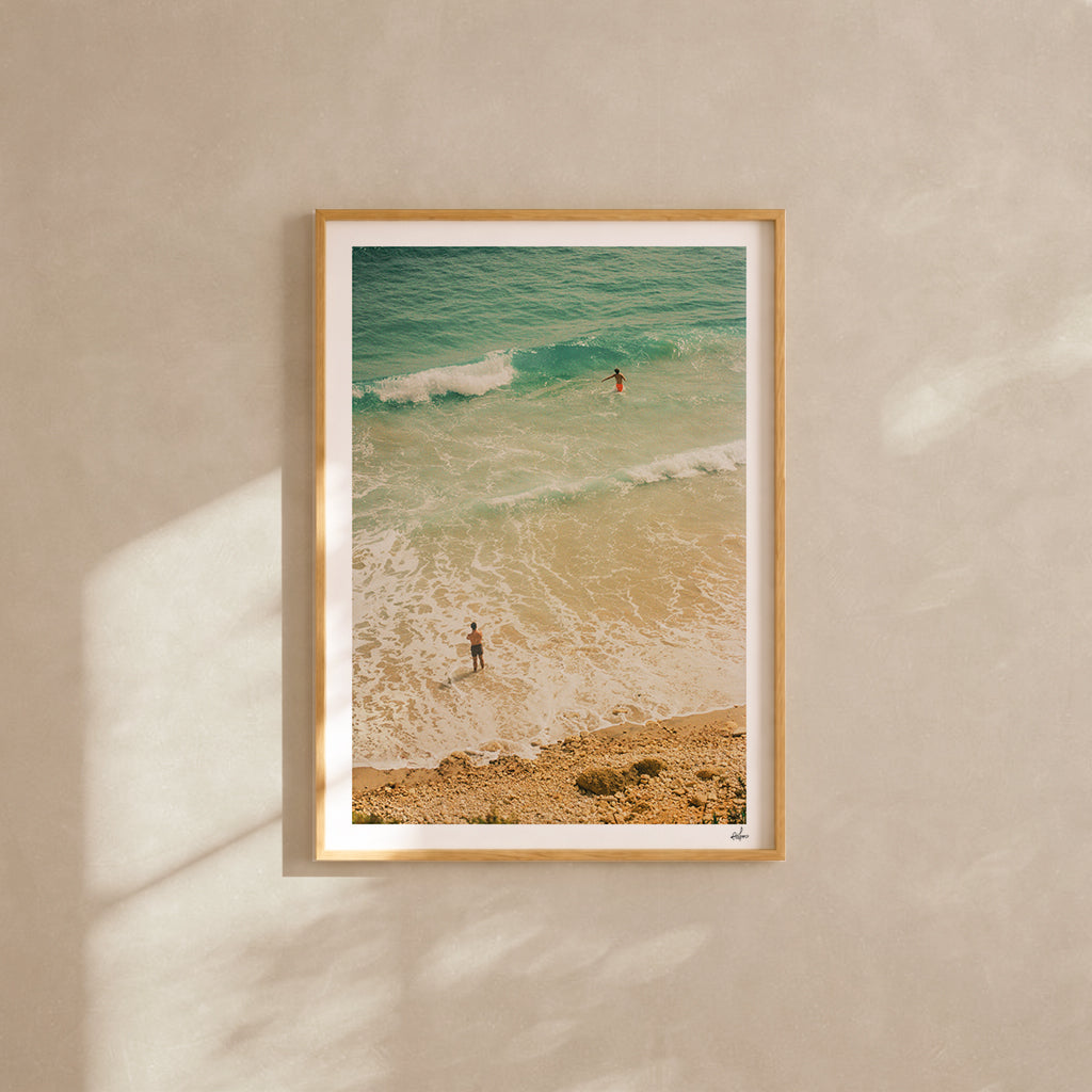 Portugal Fine Art Print - Lagos Aerial Swim | Analog Film Photography | Algarve Wall Art