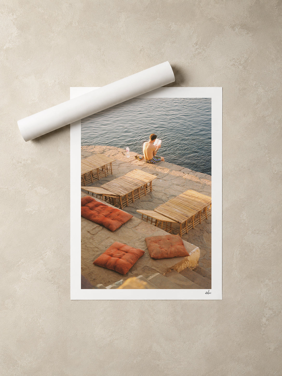 Egypt Travel Fine Art Print — Nile River Terrace | Analog Photography | Egypt Wall Art