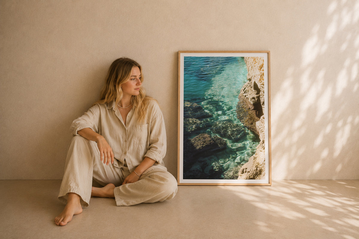 Mallorca Fine Art Print - Turquoise Rocks | Analog Film Photography | Balearic Wall Art