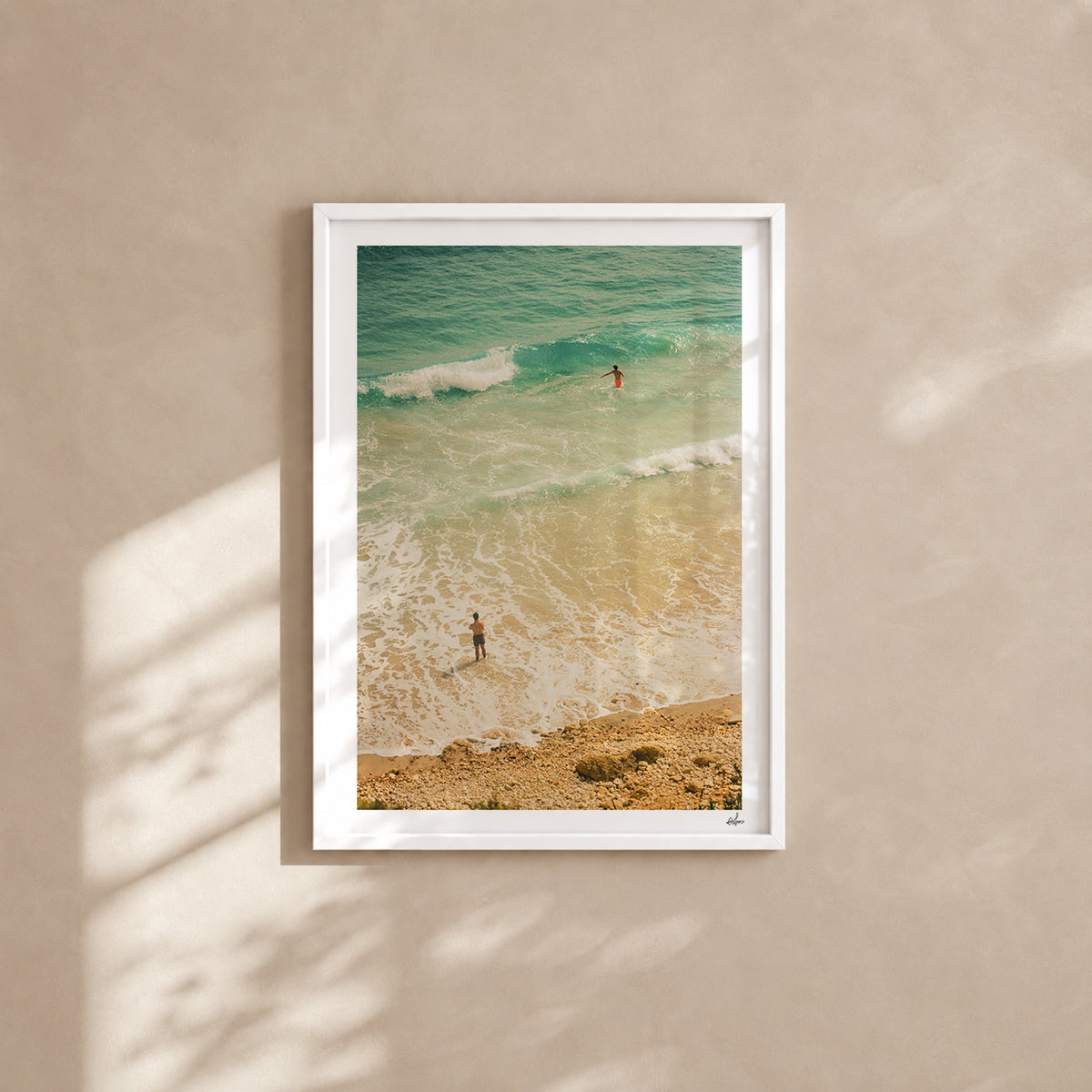 Portugal Fine Art Print - Lagos Aerial Swim | Analog Film Photography | Algarve Wall Art