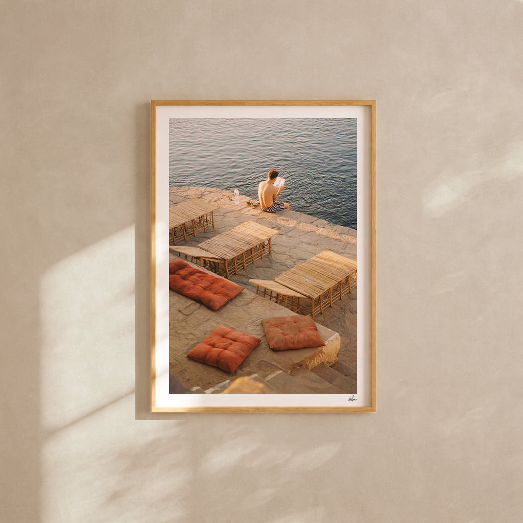 Egypt Travel Fine Art Print — Nile River Terrace | Analog Photography | Egypt Wall Art