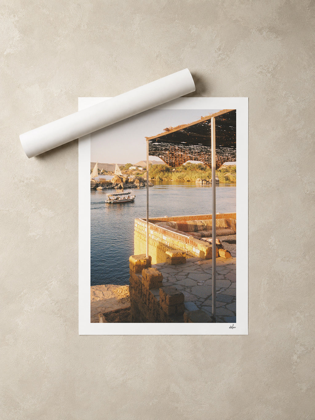 Egypt Travel Fine Art Print — Assouan Nile View | Analog Film Photography | Egypt Wall Art