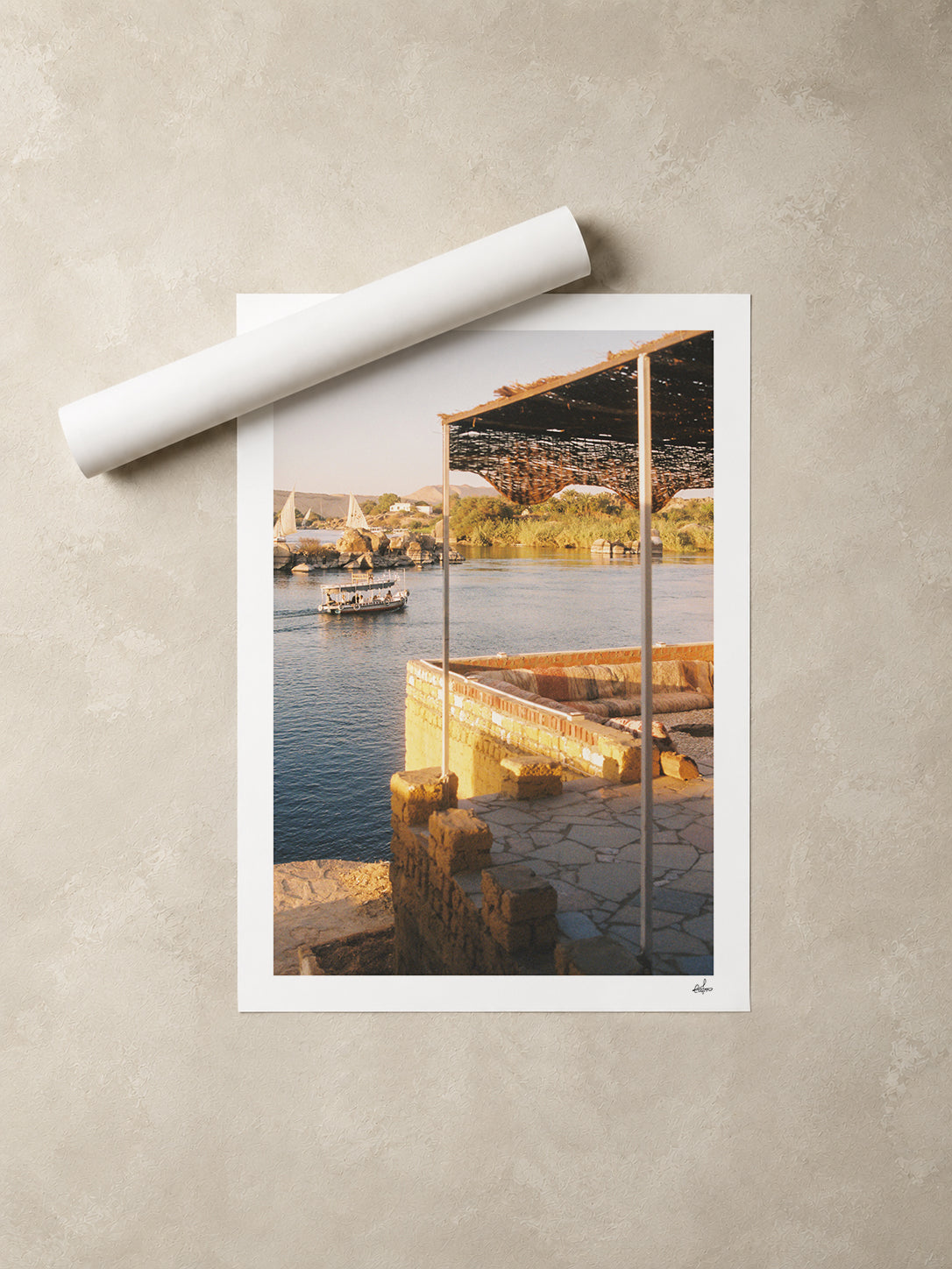 Egypt Travel Fine Art Print — Assouan Nile View | Analog Film Photography | Egypt Wall Art