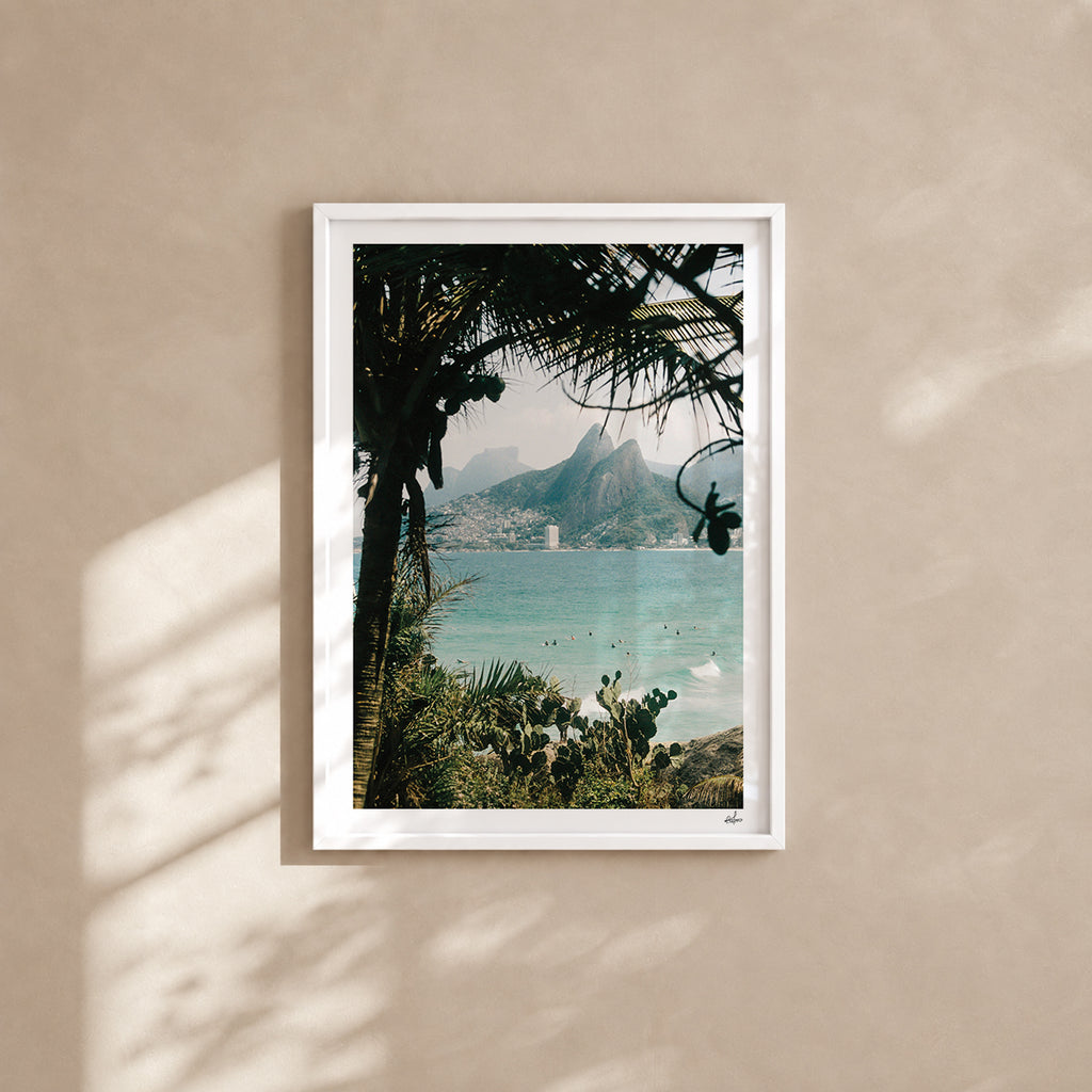 Brazil Fine Art Print - Ipanema Through the Palms | Colour Analog Film Photography | Rio de Janeiro Wall Art