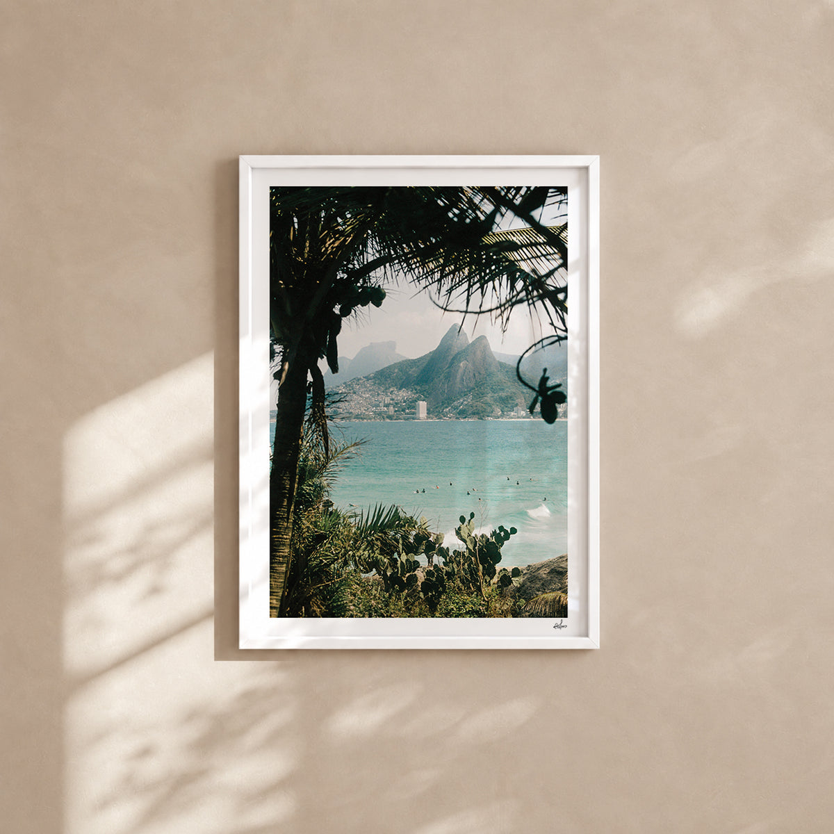 Brazil Fine Art Print - Ipanema Through the Palms | Colour Analog Film Photography | Rio de Janeiro Wall Art