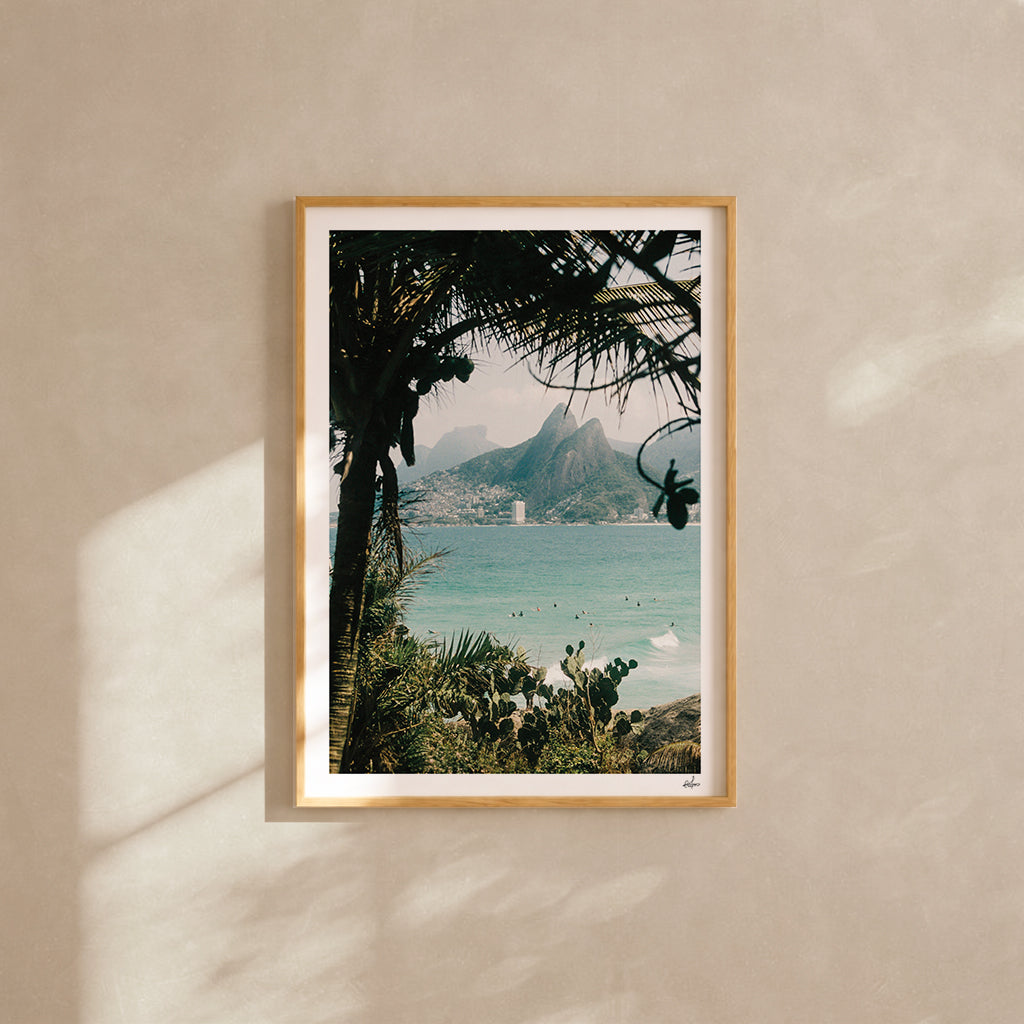 Brazil Fine Art Print - Ipanema Through the Palms | Colour Analog Film Photography | Rio de Janeiro Wall Art