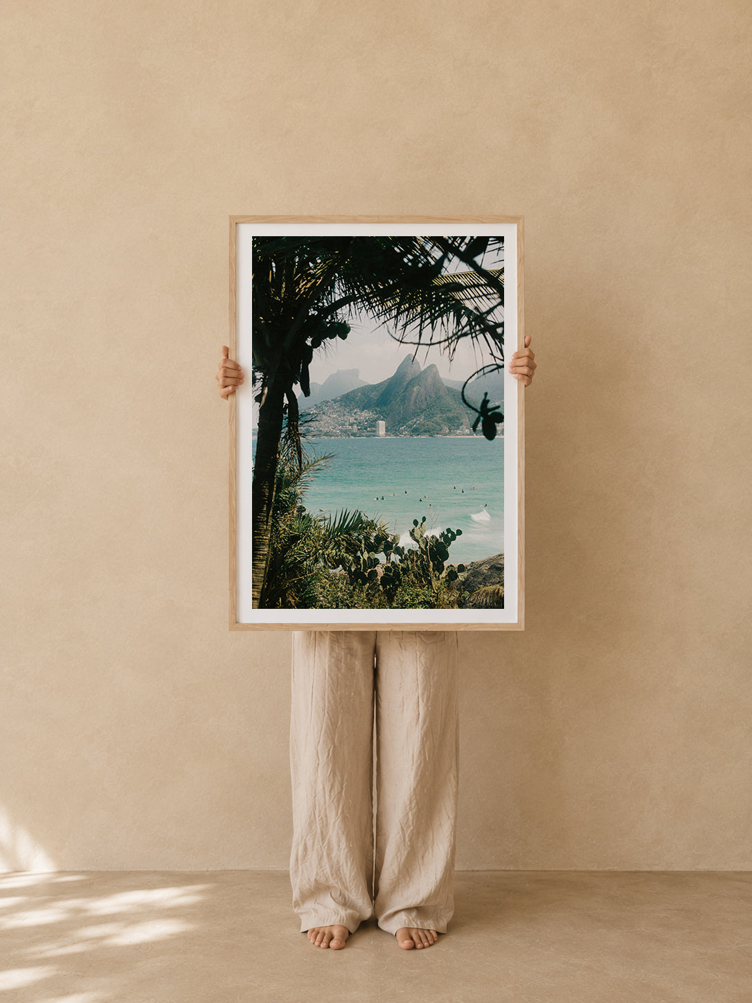 Brazil Fine Art Print - Ipanema Through the Palms | Colour Analog Film Photography | Rio de Janeiro Wall Art