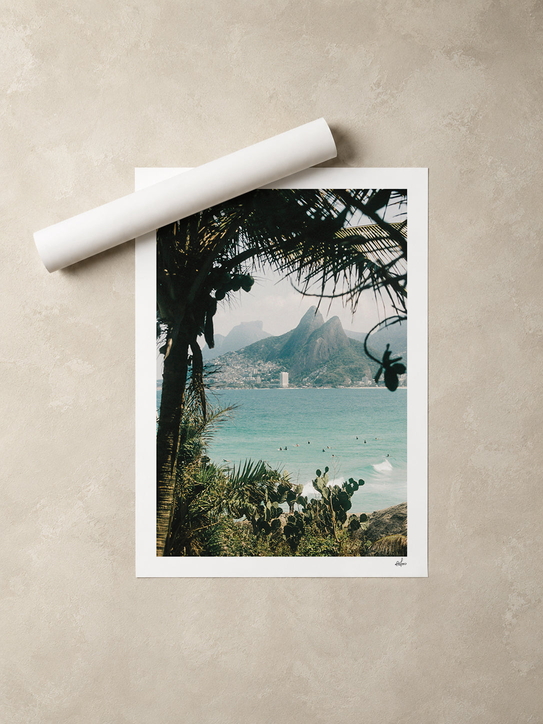 Brazil Fine Art Print - Ipanema Through the Palms | Colour Analog Film Photography | Rio de Janeiro Wall Art