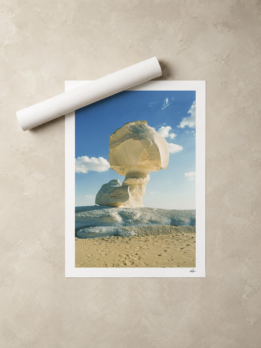 Egypt Travel Fine Art Print — White Desert Chalk Rock | Analog Film Photography | Desert Wall Art