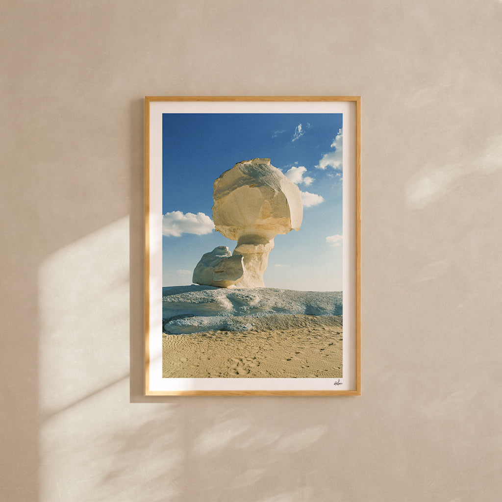 Egypt Travel Fine Art Print — White Desert Chalk Rock | Analog Film Photography | Desert Wall Art