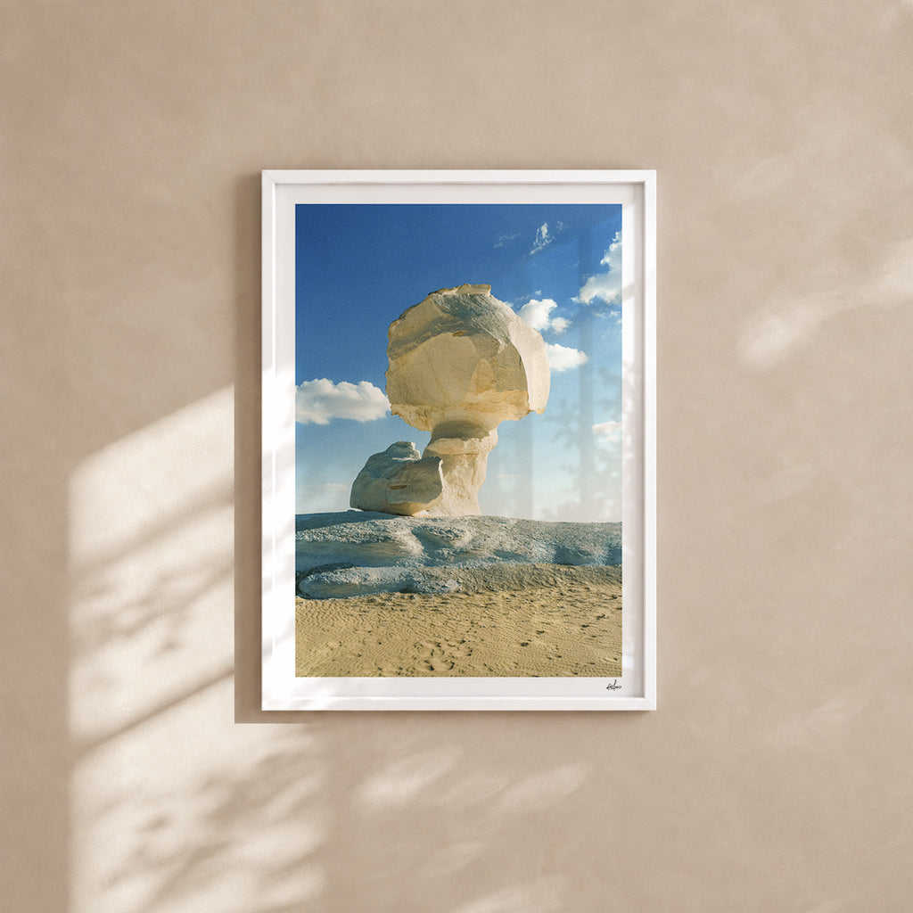 Egypt Travel Fine Art Print — White Desert Chalk Rock | Analog Film Photography | Desert Wall Art