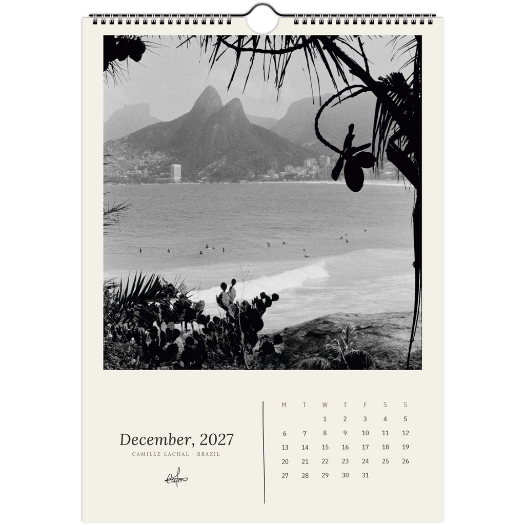2027 Brazil wall calendar, A4 — page preview, analog film photography of Rio de Janeiro
