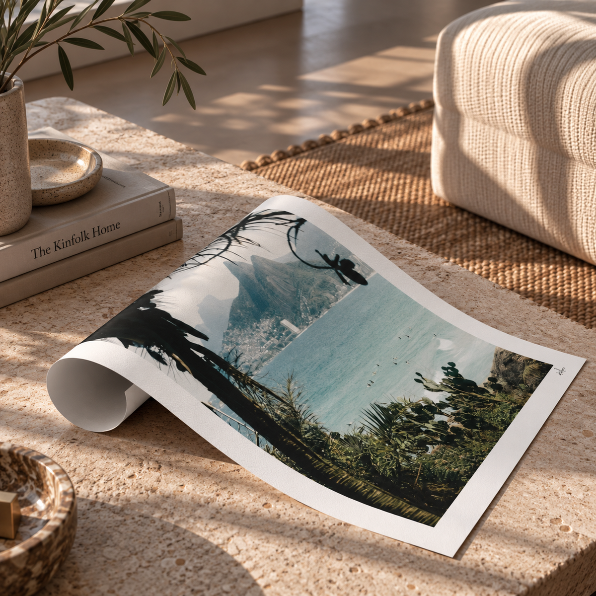 Brazil Fine Art Print - Ipanema Through the Palms | Colour Analog Film Photography | Rio de Janeiro Wall Art